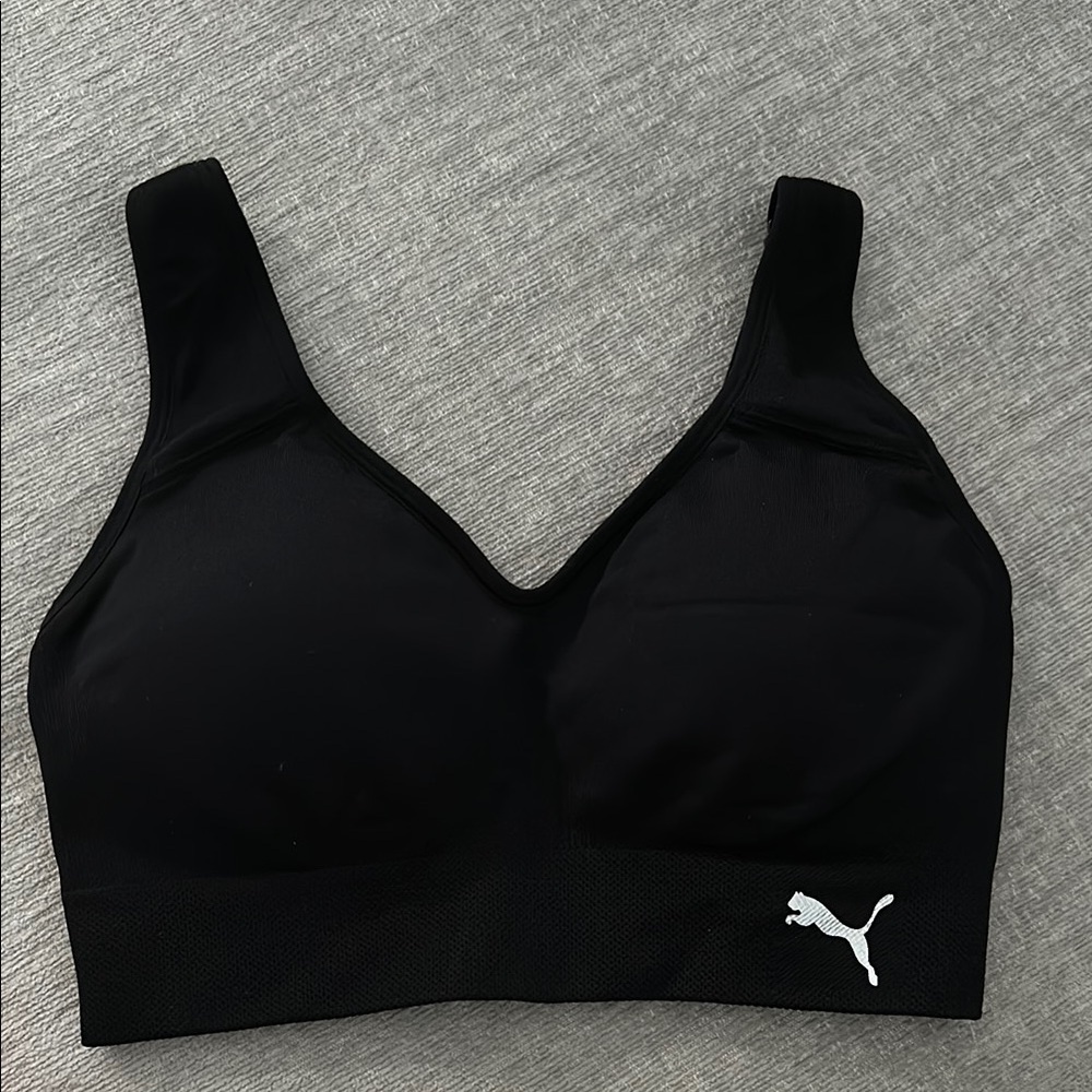 PUMA Black Sports Bra with Padded Support, Adjustable  Straps, NWOT